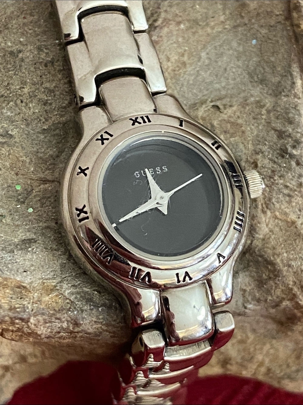 Vintage GUESS Black Dial Roman Numeral Watch